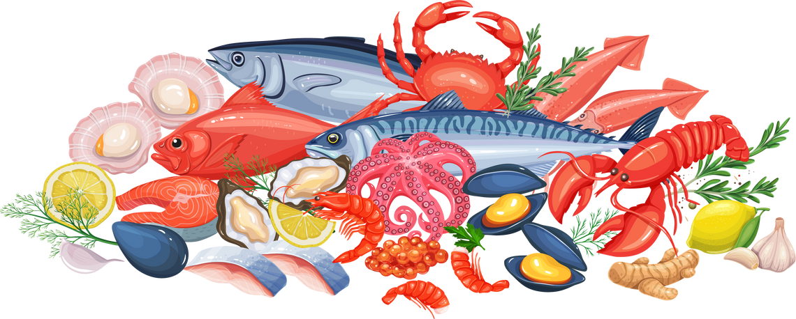 Seafood Platter Illustration
