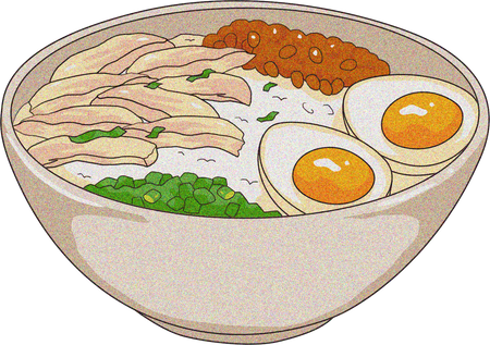Indonesia Retro Anime Dishes Bubur Ayam